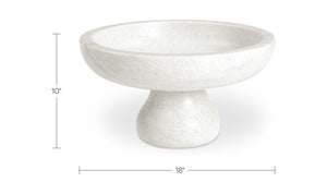 Palermo Pedestal Bowl White Marble