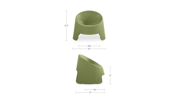 Nolla Outdoor Accent Chair Set of Two Green
