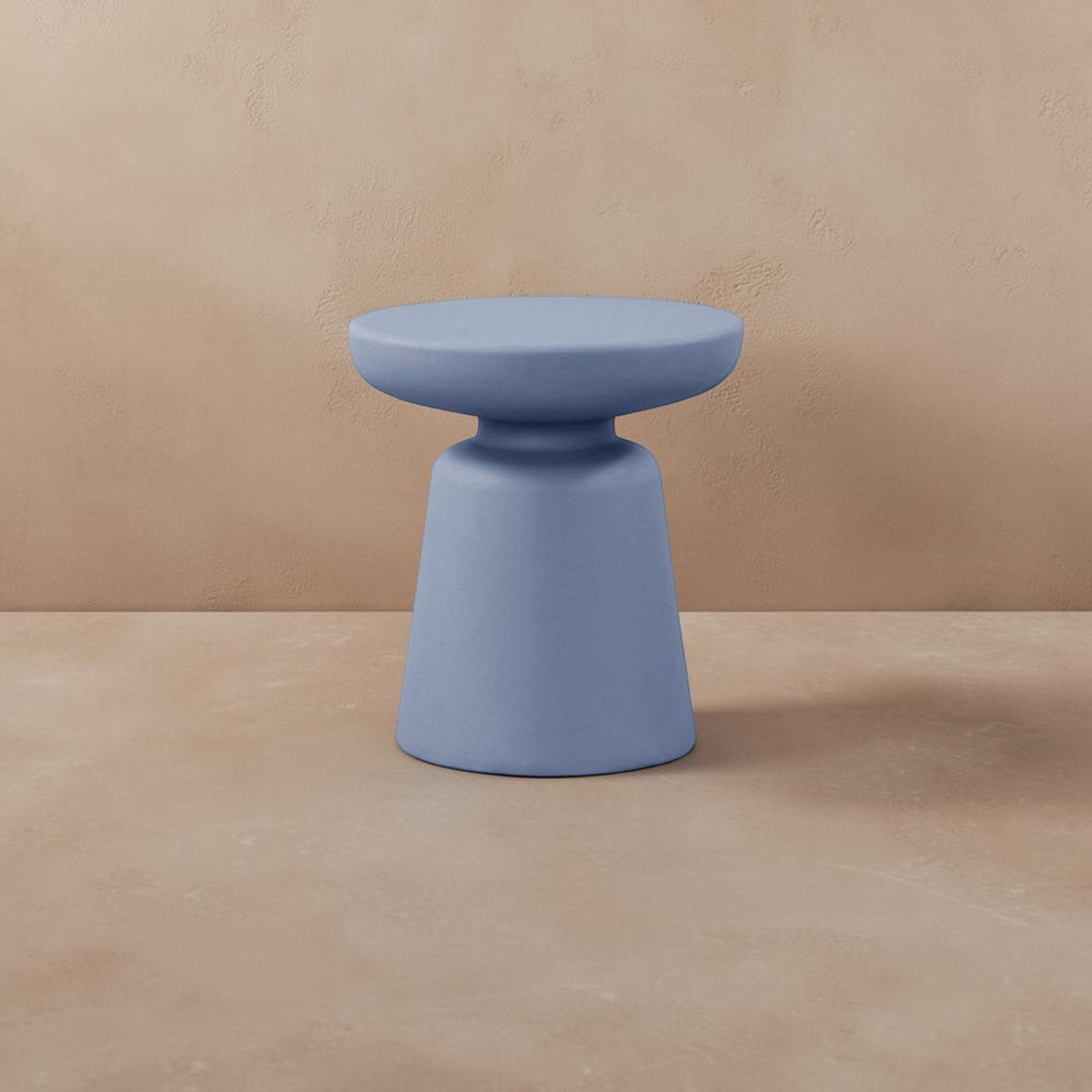 Compact Outdoor Side Table Blue