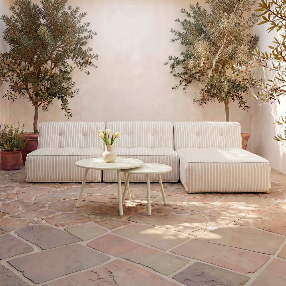 Nesting Outdoor Coffee Table Cream