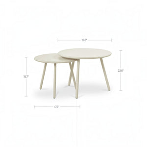 Nesting Outdoor Coffee Table Cream