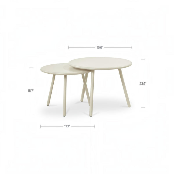 Nesting Outdoor Coffee Table Cream