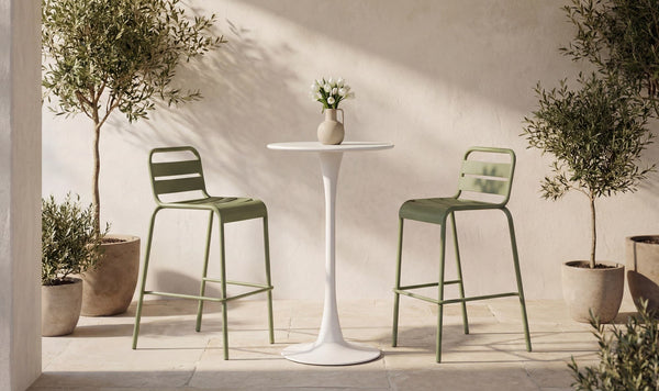 Gage Outdoor Bar Table White
