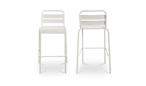 Kade Outdoor Bar Stool White Set of Two