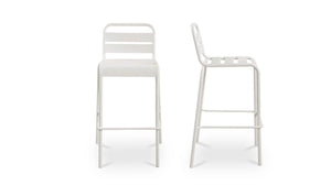 Kade Outdoor Bar Stool White Set of Two
