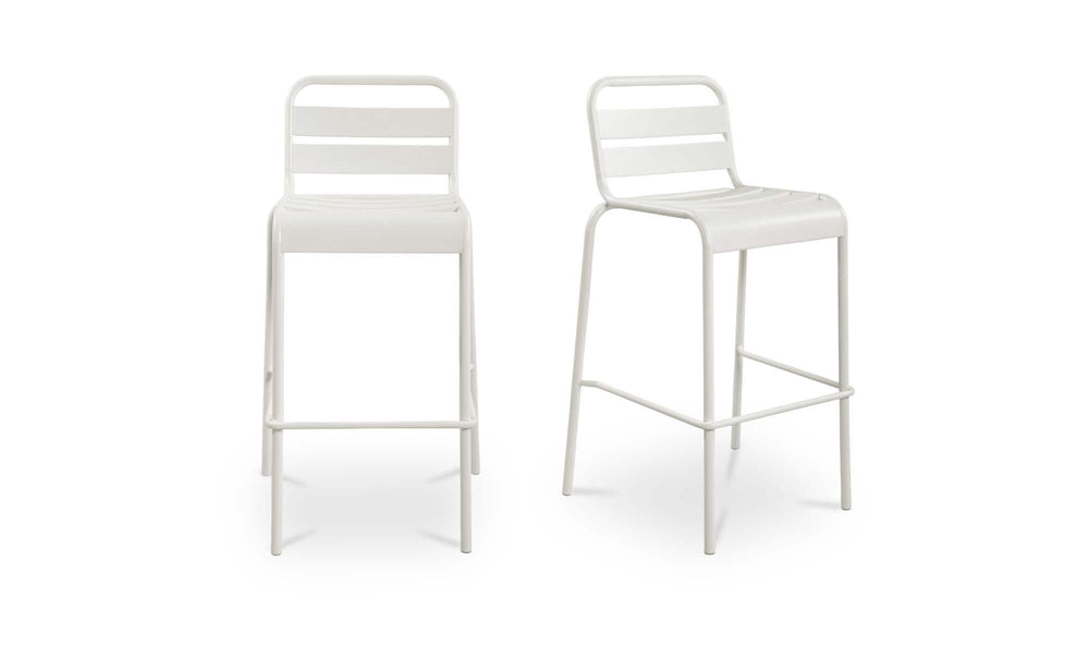 Kade Outdoor Bar Stool White Set of Two