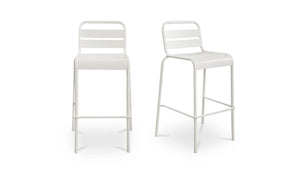 Kade Outdoor Bar Stool White Set of Two