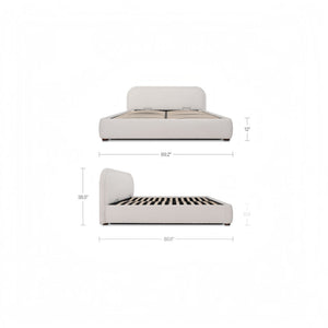 Boucle Storage Bed Queen Oatmeal