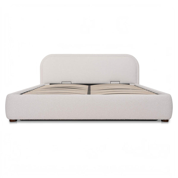 Boucle Storage Bed Queen Oatmeal