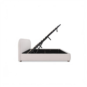Boucle Storage Bed Queen Oatmeal