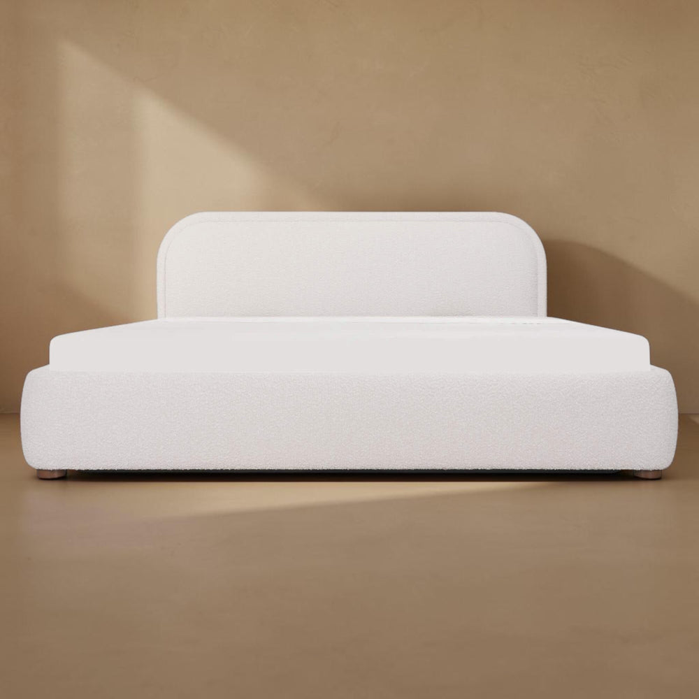 Boucle Storage Bed Queen Oatmeal