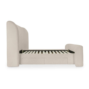 Sophia King Storage Bed Cream Chenille