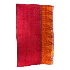 Block Print Quilt • Large - Red/Orange Multicolored