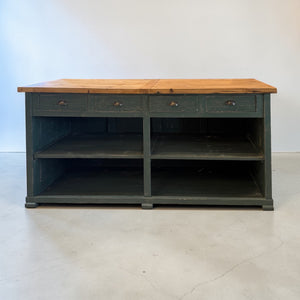 Vintage Counter with Brass Pulls