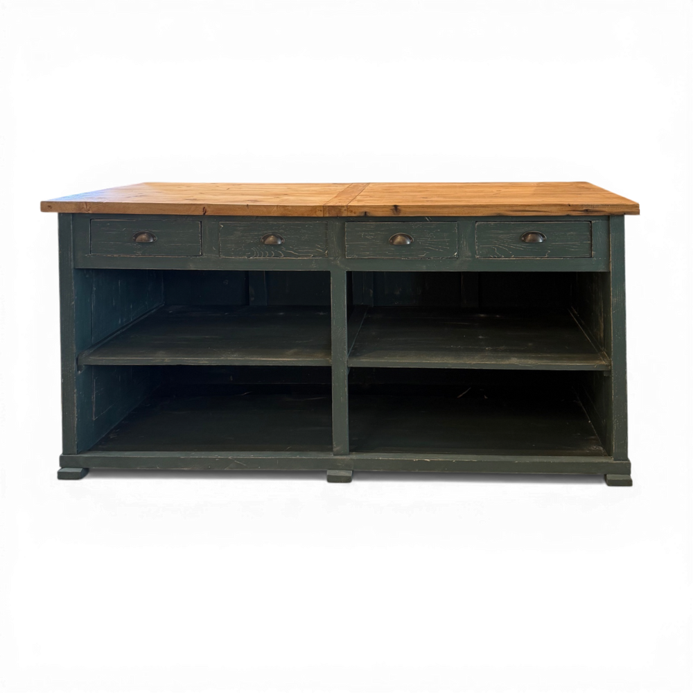 Vintage Counter with Brass Pulls