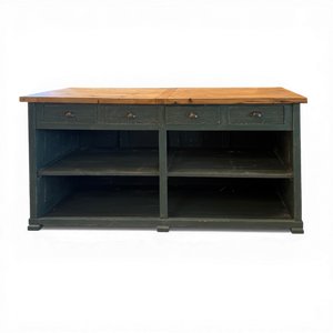 Vintage Counter with Brass Pulls
