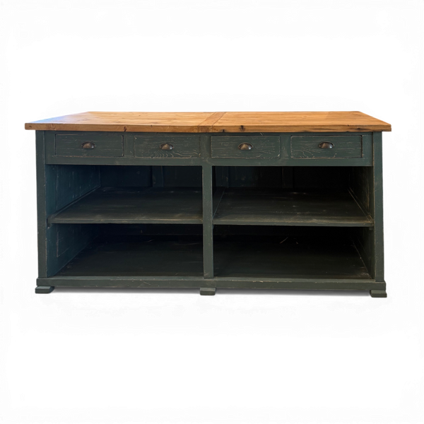 Vintage Counter with Brass Pulls
