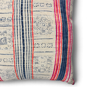 Vintage Fabric Pillow 21.5" x 21"