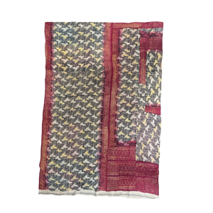Block Print Quilt • Large - Green/Purple Multicolored