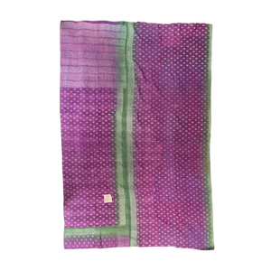 Block Print Quilt • Large - Green/Purple Multicolored