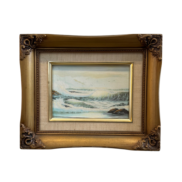 Vintage Coastal Oil Painting • 11" x 9"