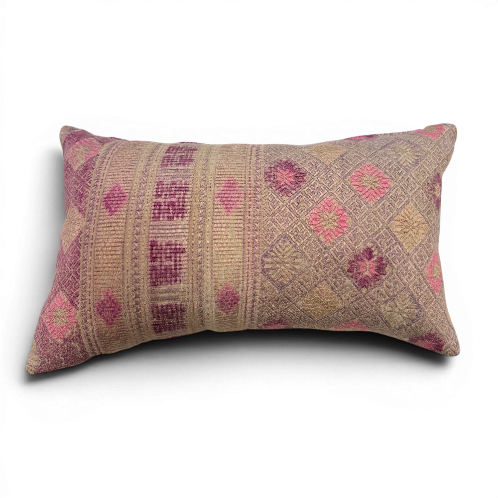 Vintage Fabric Pillow 20" x 12"