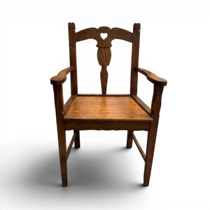 Pair of Vintage Carved Wood Heart Armchairs