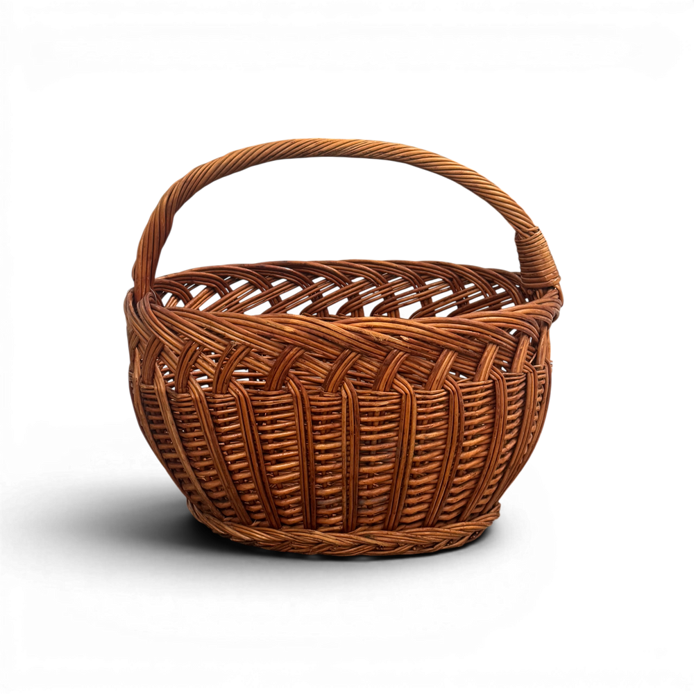 Vintage 20th C. Wicker Basket #4
