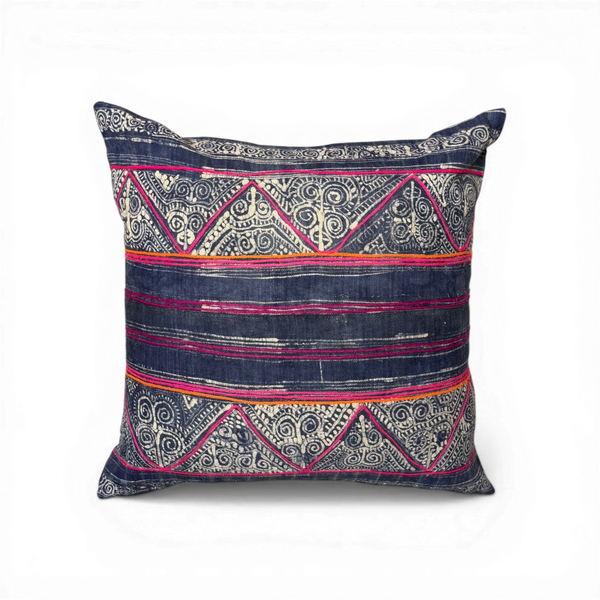 Vintage Fabric Pillow 19.5" x 19"