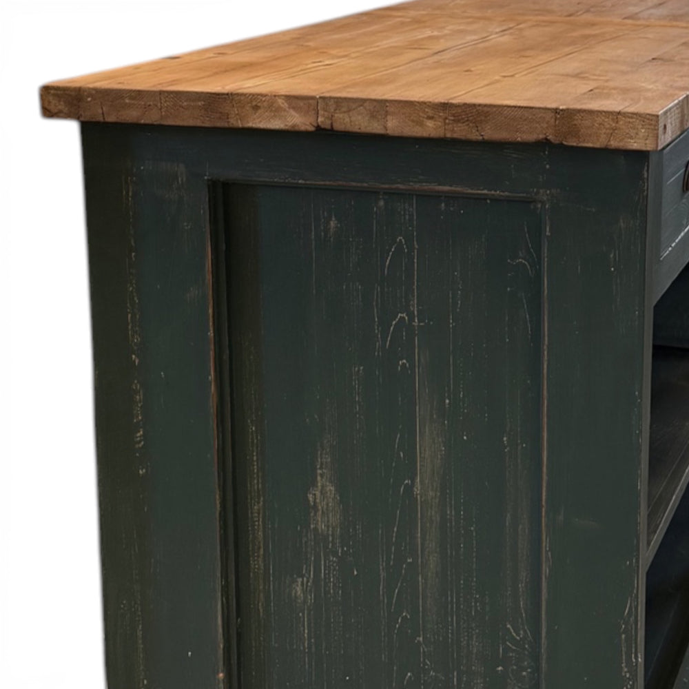 Vintage Counter with Brass Pulls