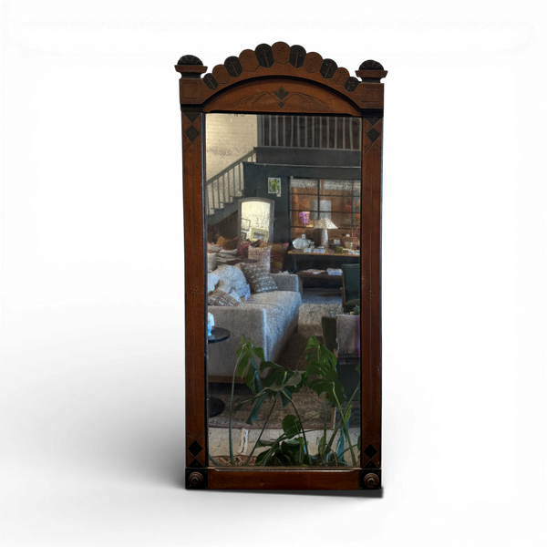 Antique Detailed Wooden Mirror