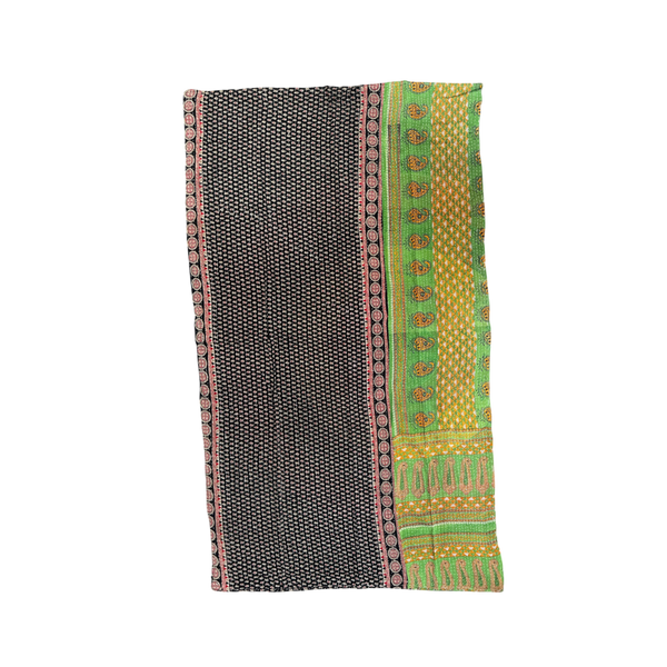 Block Print Quilt • Small - Black/Green Multicolored