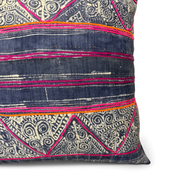 Vintage Fabric Pillow 19.5" x 19"