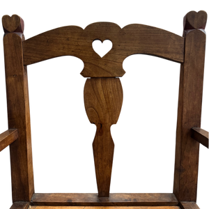 Pair of Vintage Carved Wood Heart Armchairs