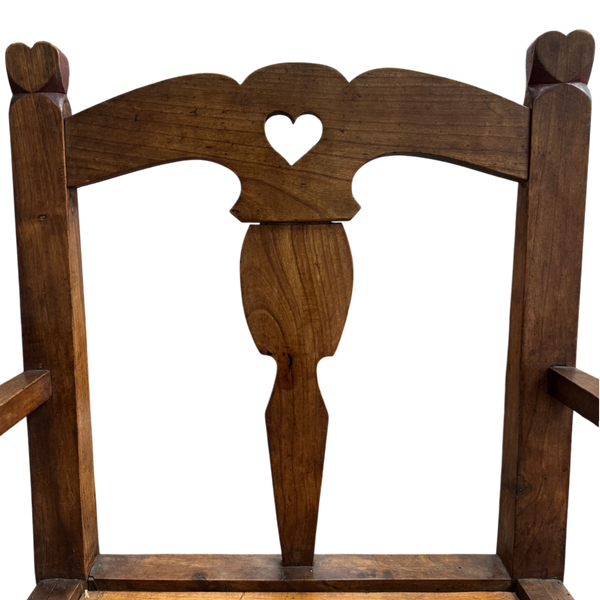 Pair of Vintage Carved Wood Heart Armchairs