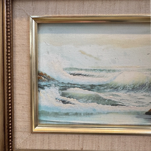 Vintage Coastal Oil Painting • 11" x 9"
