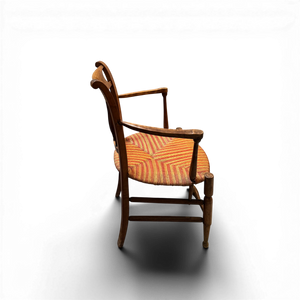 Set of 6 striped rush woven chairs