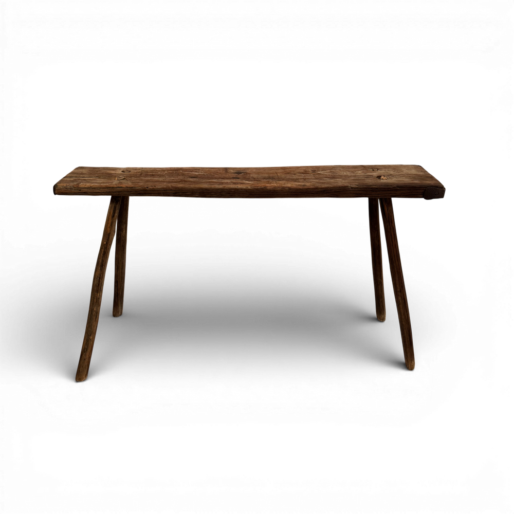 Vintage Rustic Elm Side Bench