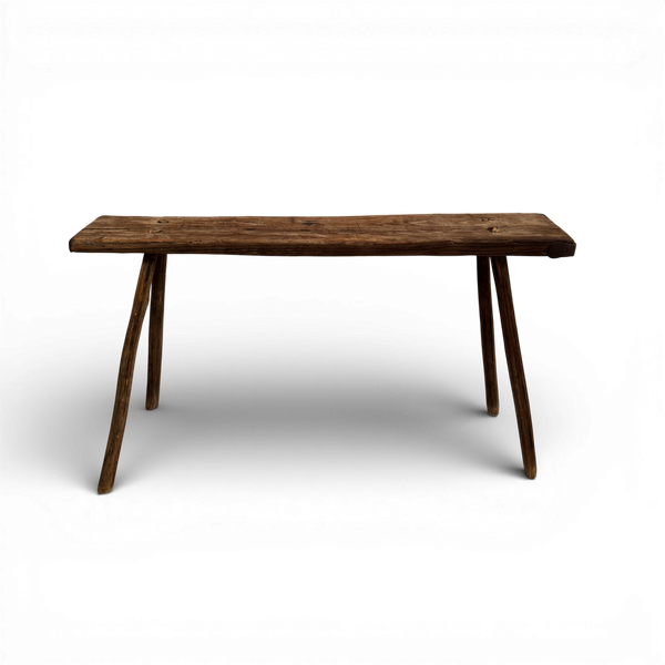 Vintage Rustic Elm Side Bench