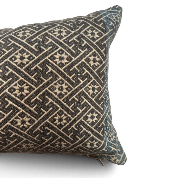 Vintage Fabric Pillow 18" x 12"