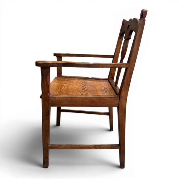 Pair of Vintage Carved Wood Heart Armchairs