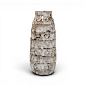 Vintage Striped Mid-Century Ceramic Vase - 5" x 10"