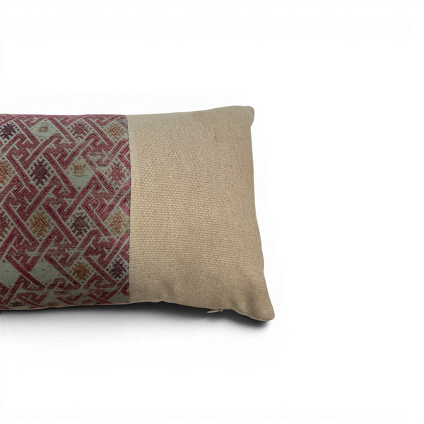 Vintage Fabric Pillow 24" x 10"