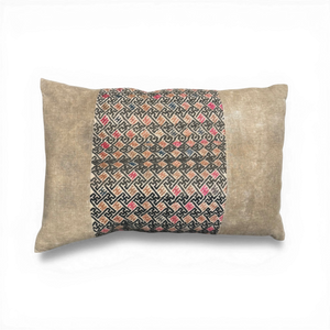 Vintage Fabric Pillow 25" x 16"