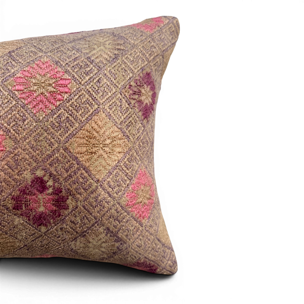 Vintage Fabric Pillow 20" x 12"