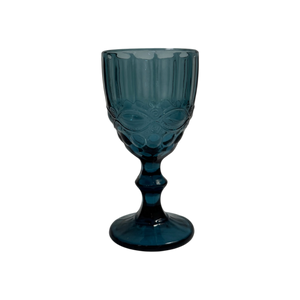 Blue Embossed Retro Wine Glasses