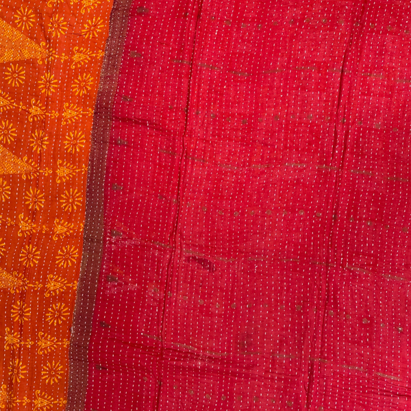 Block Print Quilt • Large - Red/Orange Multicolored