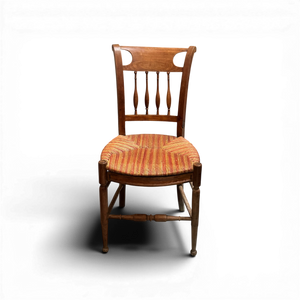 Set of 6 striped rush woven chairs