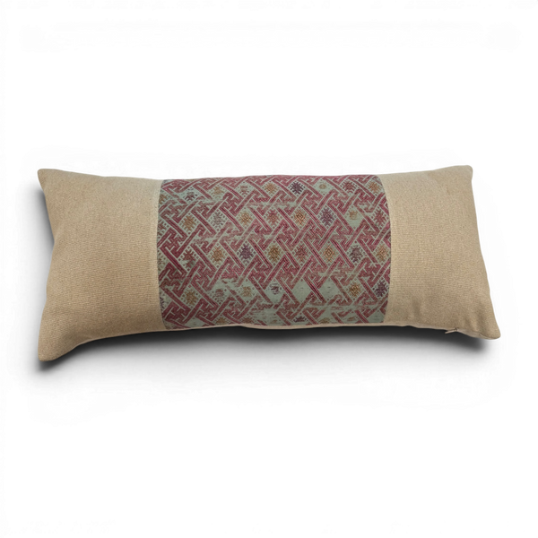 Vintage Fabric Pillow 24" x 10"