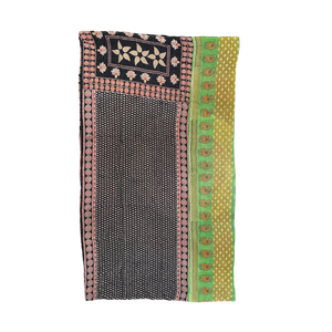 Block Print Quilt • Small - Black/Green Multicolored